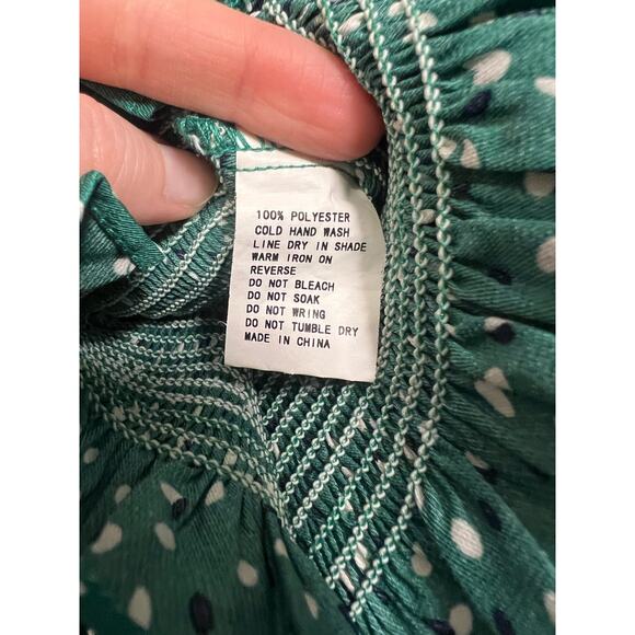 Princess Polly Melvin Green Polka Dot Top - Size 2 - Picture 6 of 9